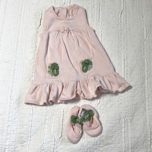 Baby Dress with Matching Slippers Size 12-18 mo.